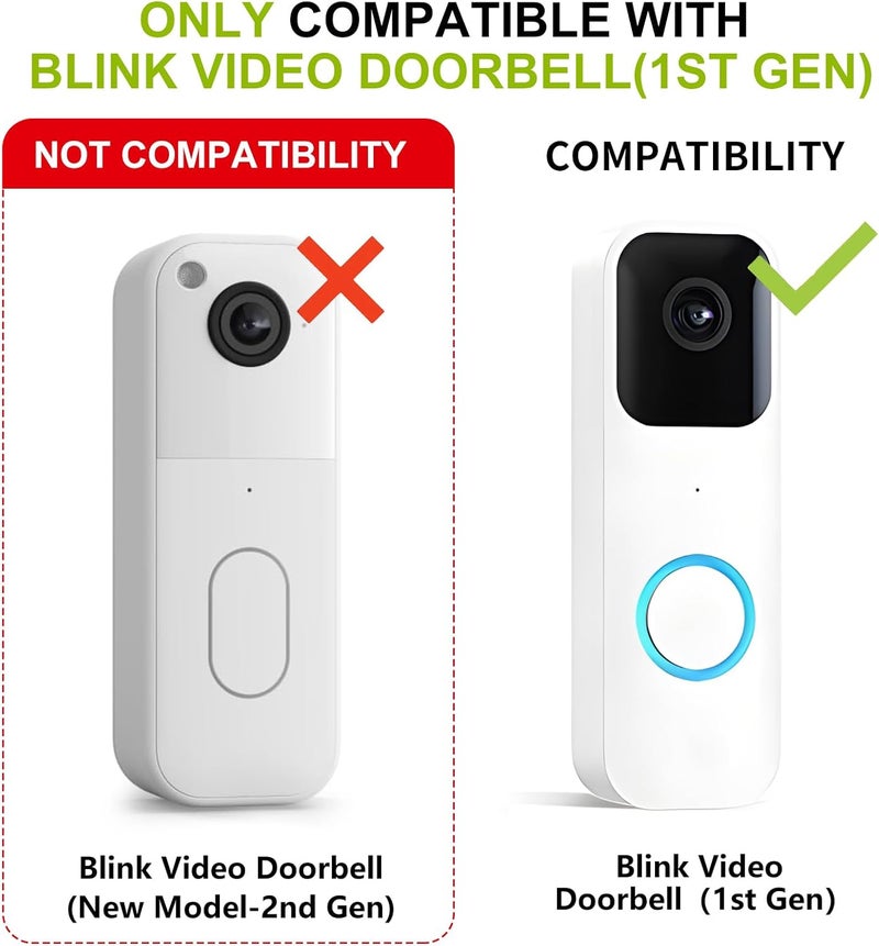 ALERTCAM Adhesive Door Mount Compatible with Blink Video Doorbell (2021-1st Gen), No-Drill Mounting Bracket, Not for Blink Video Doorbell (2025-2nd Gen), Accessories for Your Security System - White - Image 2